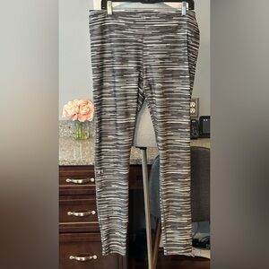 Under Armour Gray and Black Striped Active Leggings